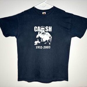 Johnny Cash Middle Finger 1932-2003 Memorial Graphic T-Shirt Size XL Black